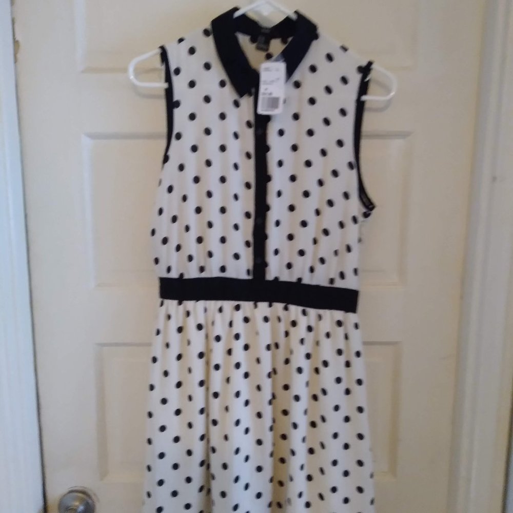 XXI Polkadot sheer dress. Very cute. Size M. NWT